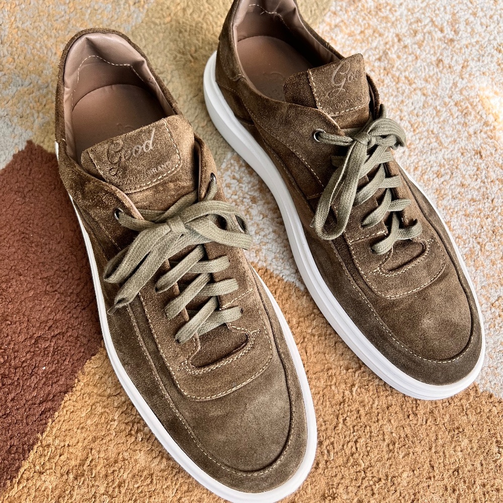 GOOD MAN BRAND DARK OLIVE SUEDE SNEAKERS Sz. 11.5